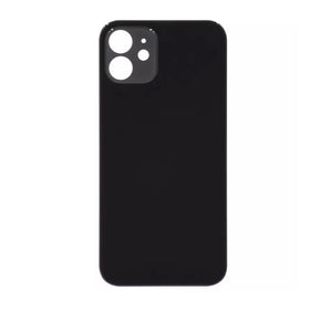 (Big Hole) Glass Back Cover for iPhone 12 (Black)