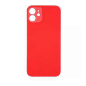 (Big Hole) Glass Back Cover for iPhone 12 (Red)