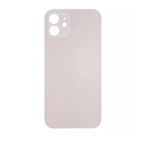 (Big Hole) Glass Back Cover for iPhone 12 (White)