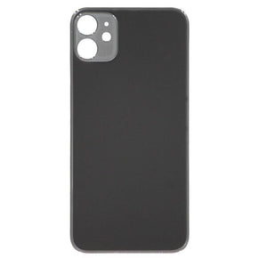 Replacement Glass Back Cover Black for iPhone 11,Big Hole