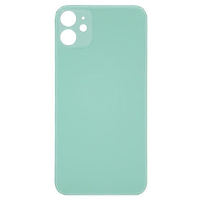 Replacement Glass Back Cover Green for iPhone 11,Big Hole