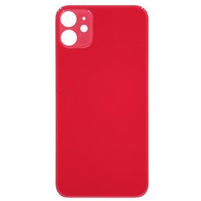 Replacement Glass Back Cover Red for iPhone 11,Big Hole