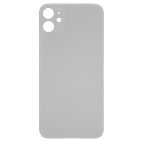 Replacement Glass Back Cover White for iPhone 11,Big Hole